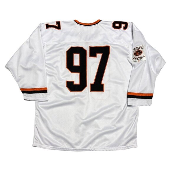 TITO'S VODKA Auston Texas Promo White Orange Hockey Jersey Mens Large - Picture 3 of 7